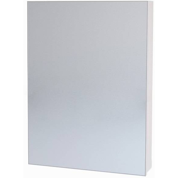 Шкаф зеркальный ALMI, 50 см, 1 дверца, 2 стеклянные полки, белый