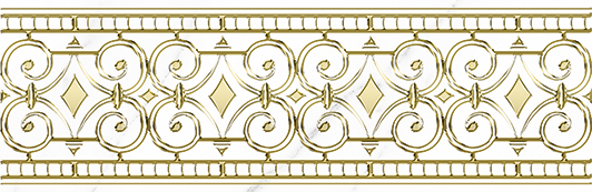 Керамический бордюр Alma Ceramica Antares BWU28ANS08R золотой 80*246*10 см
