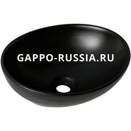 Накладная керамическая раковина Gappo GT304-8 410х330 чёрная