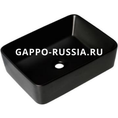Накладная керамическая раковина Gappo GT403-8 370х480 чёрная