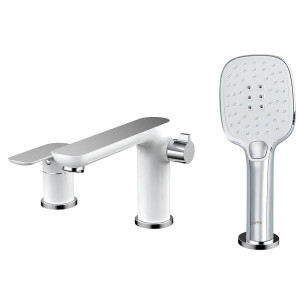 Смеситель на борт ванны врезной Gappo Noar белый G1148