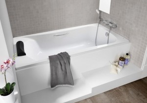 Акриловая ванна Roca BeCool ZRU9302782 180x80 прямоугольная, с отверстиями для ручек, белая