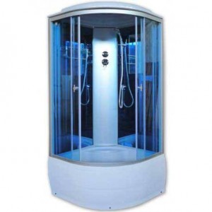 Душевая кабина Aquacubic 3302D blue mirror 90*90 см высокий поддон