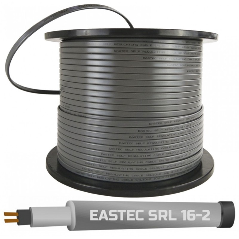 EASTEC SRL 16-2 M=16W (300м/рул.),греющий кабель без оплетки, пог.м.