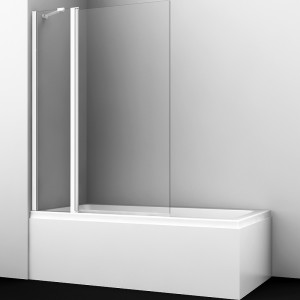Шторка на ванну WasserKRAFT Berkel 110 48P02-110W профиль Белый стекло прозрачное