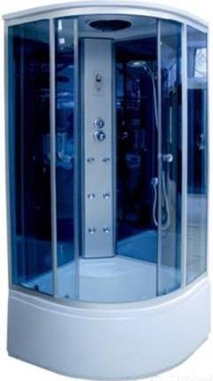 Душевая кабина Aquacubic, 3302B blue mirror, 90*90 см высокий поддон