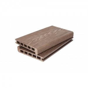 Ступень из ДПК ExtraWood Forest 3D Bark Italian nut рельефное тиснение 165*24*3000