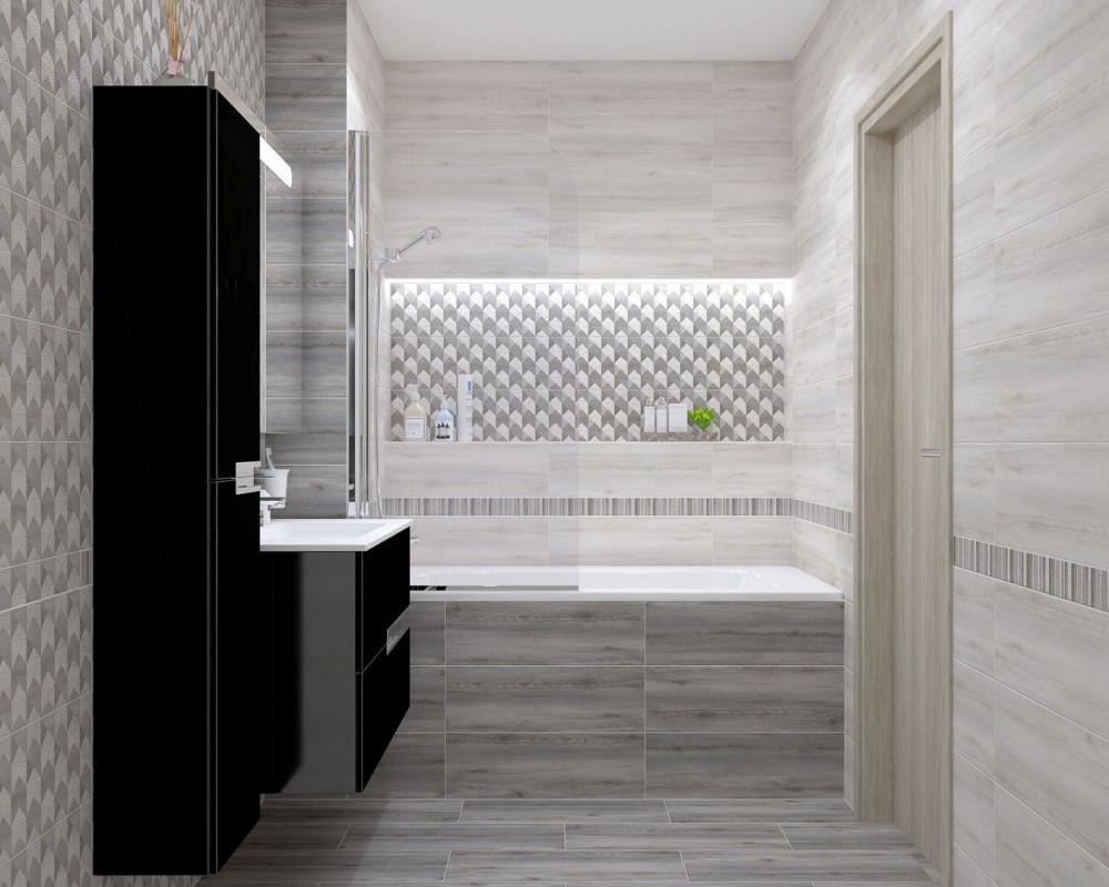 Альбервуд керамогранит белый/серый 20*60 (ЛБ Керамикс)