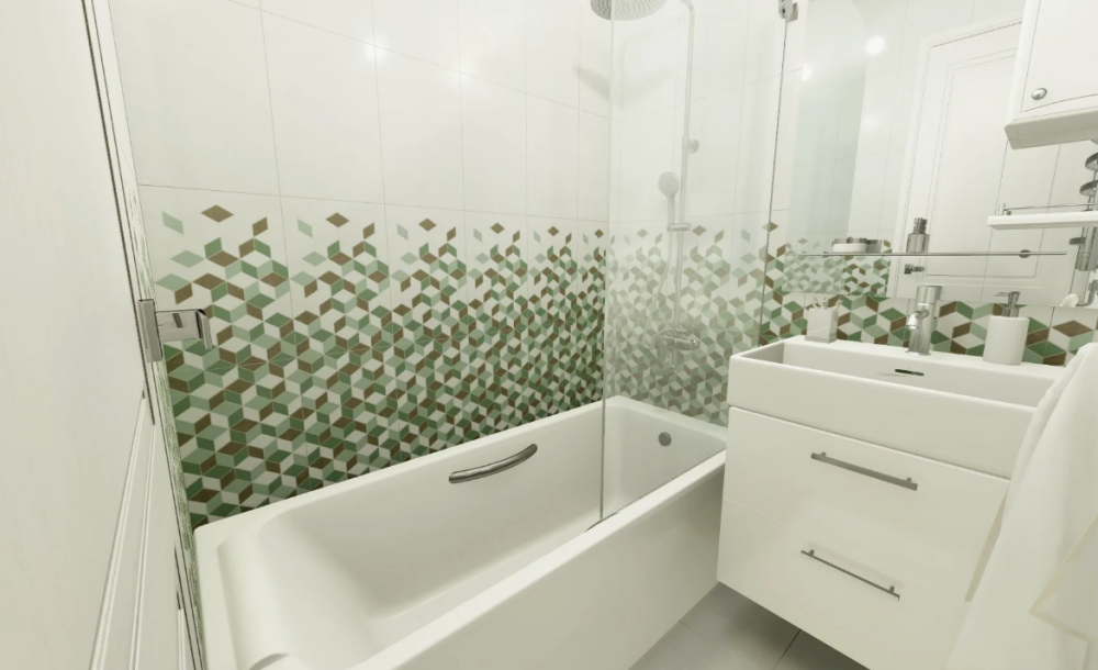 Плитка керамическая Веста зеленый низ 02 25х40 см