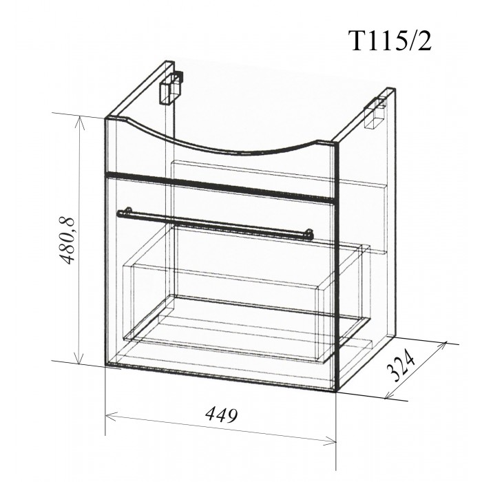 Тумба подвесная Новелла 50 см