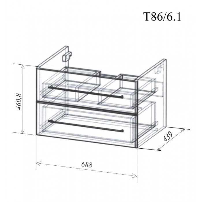 Тумба подвесная Дрея Марко-1 доводчик 70 см