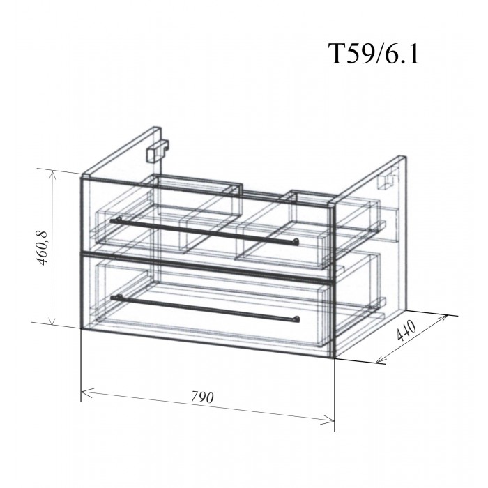 Тумба подвесная Дрея Елен доводчик 80 см