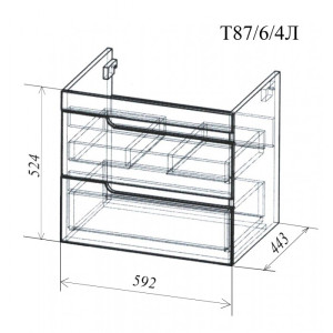 ТУмба подвесная Дрея-4 Классик доводчик люкс 60 см