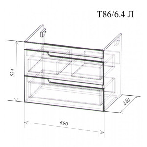 Тумба подвесная Дрея-4 Марко-1 доводчик люкс 70 см