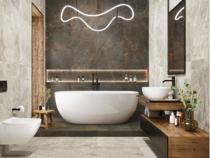 Керамогранит Stoncrete Copper матовый карвинг 30*60 см